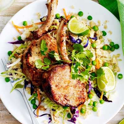 Ginger and Honey Pork and Cauliflower Fried Rice