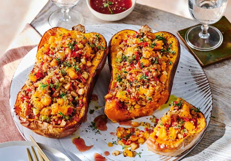 Wild Rice Stuffed Pumpkin