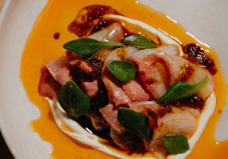 Hiramasa Kingfish, Burnt Onion and Soy - Chef Recipe by Mario Tambajong