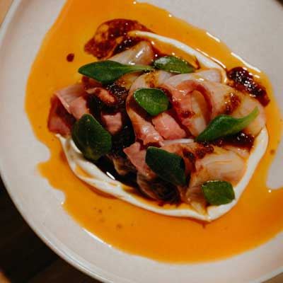 Hiramasa Kingfish, Burnt Onion and Soy - Chef Recipe by Mario Tambajong
