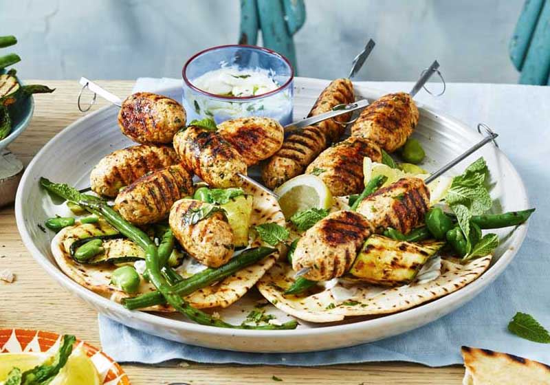 Chicken Kofta and Vegetable Salad