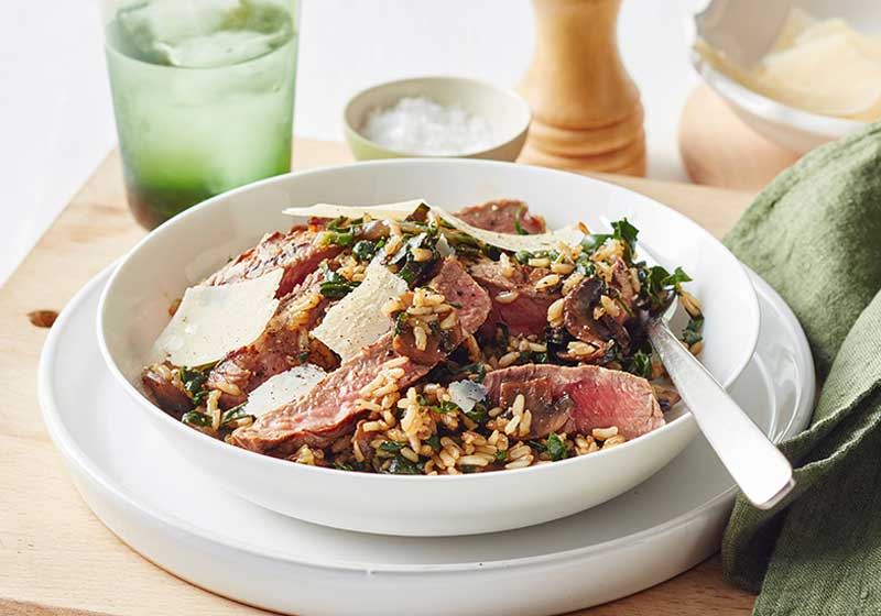 Beef and Mushroom Brown Rice Risotto