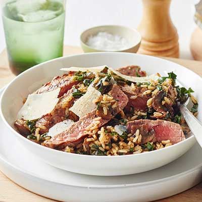 Beef and Mushroom Brown Rice Risotto