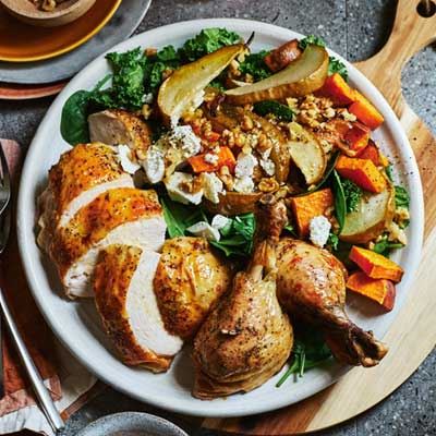 Roast Chicken, Kale, Pear and Sweet Potato Salad