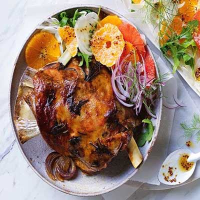 Orange and Rosemary Roast Lamb with Citrus Salad