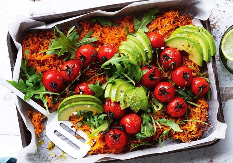 Sweet Potato Rosti with Roast Tomatoes