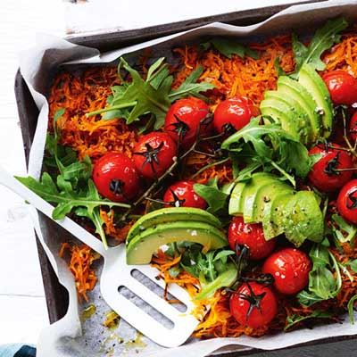 Sweet Potato Rosti with Roast Tomatoes
