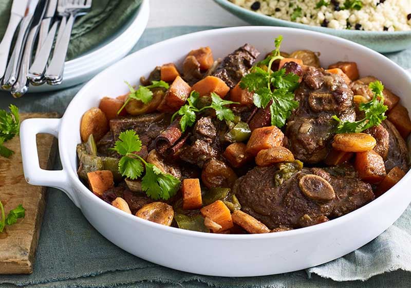 Lamb, Cinnamon and Apricot Tagine with Currant Couscous