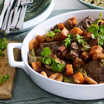 Lamb, Cinnamon and Apricot Tagine with Currant Couscous