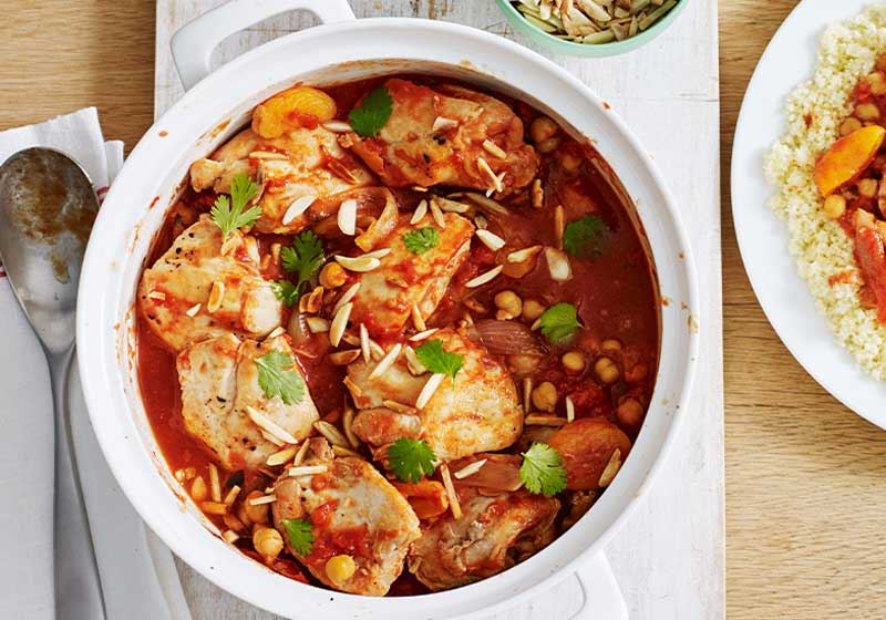 Chicken Tagine with Apricots and Chickpeas