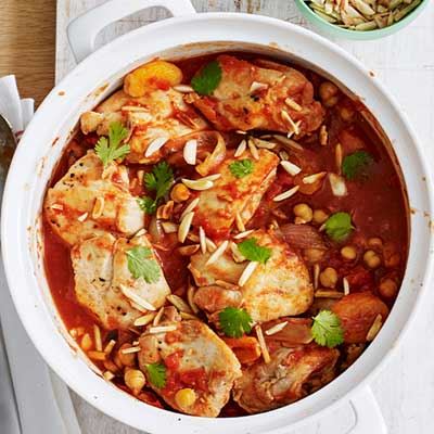 Chicken Tagine with Apricots and Chickpeas