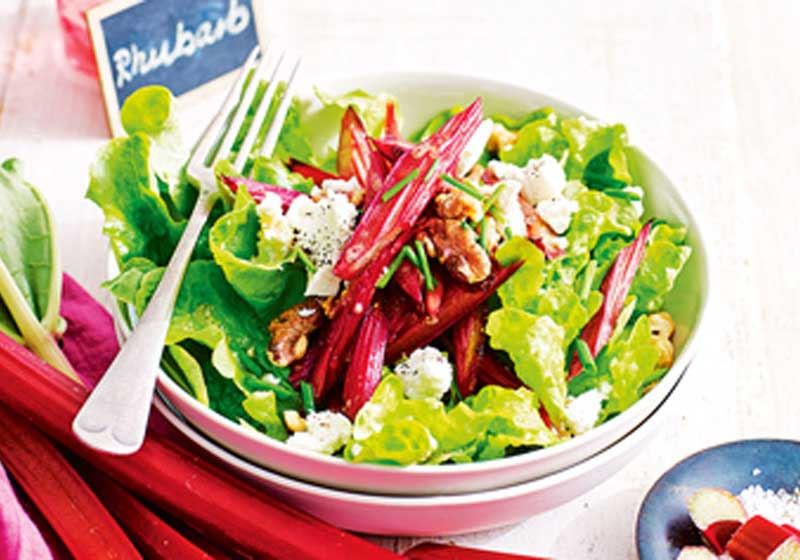 Roasted Rhubarb and Goats' Cheese Salad