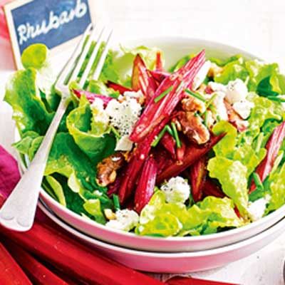 Roasted Rhubarb and Goats' Cheese Salad