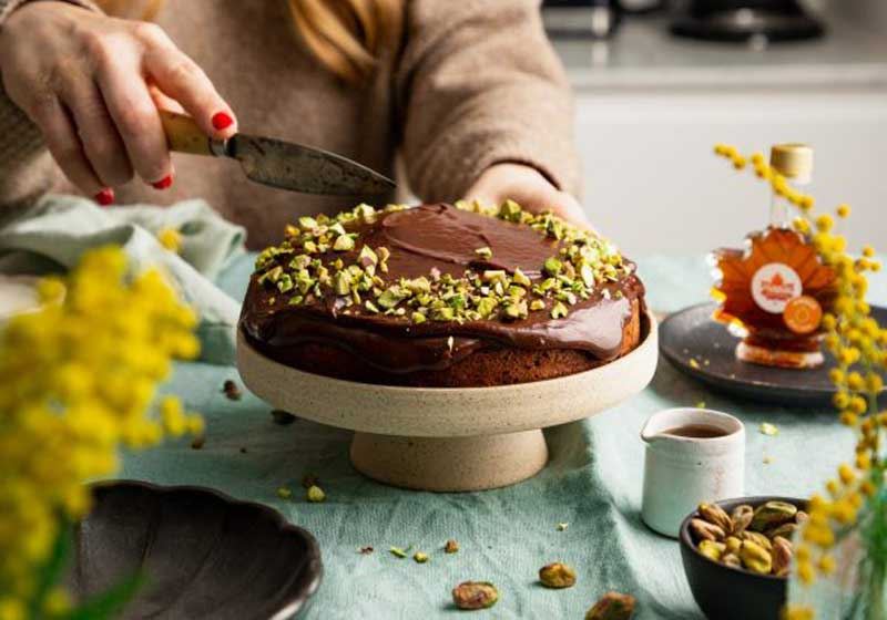 A Cup of Tea and Cake's Chocolate Maple Pistachio Cake