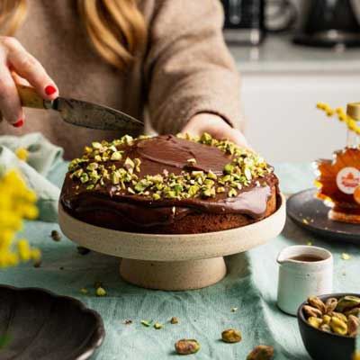 A Cup of Tea and Cake's Chocolate Maple Pistachio Cake