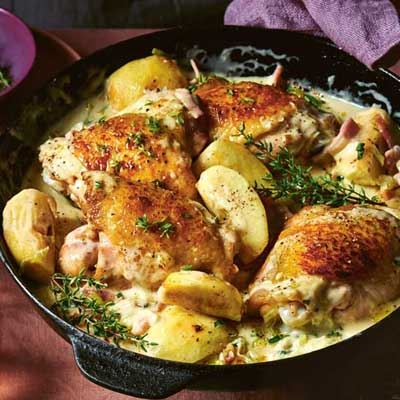 French-style Apple and Chicken Skillet Bake