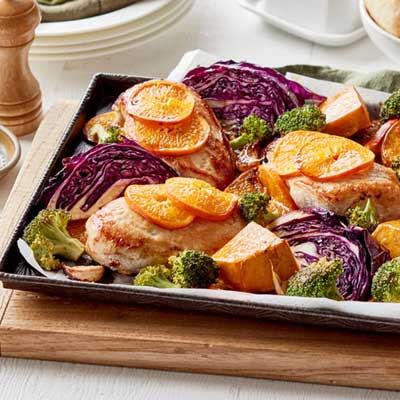 Winter Chicken and Mandarin Tray Bake