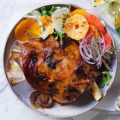 Orange and Rosemary Roast Lamb with Mandarin Citrus Salad