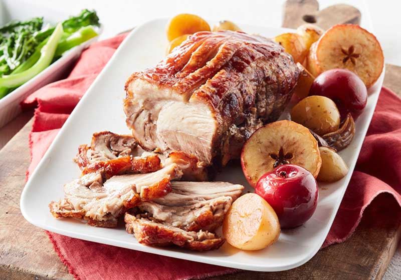 Roast Pork with Apples and Plums