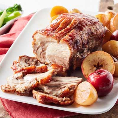 Roast Pork with Apples and Plums