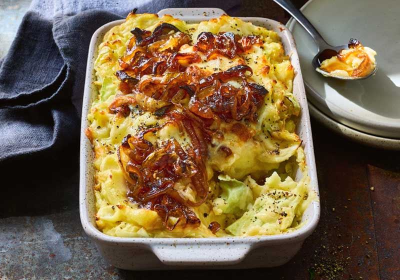 Caramelised Onion Colcannon Baked Mash