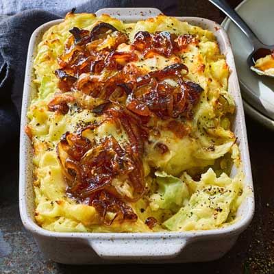 Caramelised Onion Colcannon Baked Mash