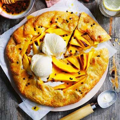 Mango Tart and Caramelised Passionfruit Honey