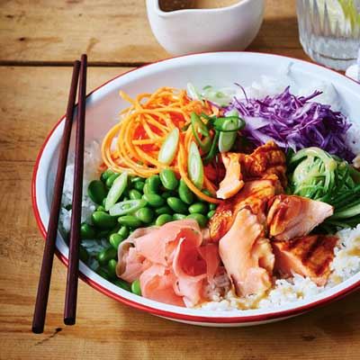 Teriyaki Salmon Poke Bowls