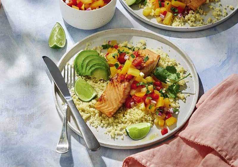 Honey-mustard Salmon with Tropical Fruit Salsa