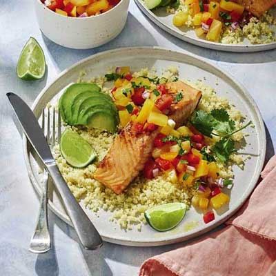Honey-mustard Salmon with Tropical Fruit Salsa