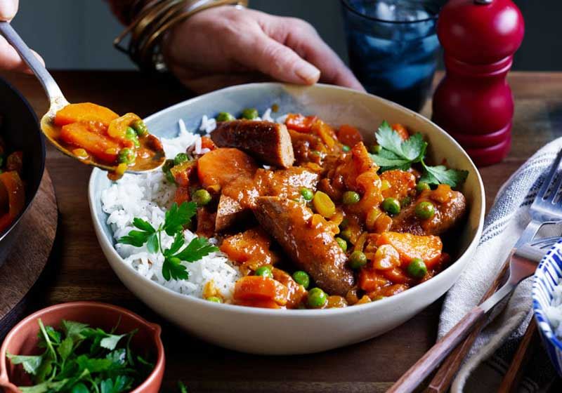 Classic Curried Sausages