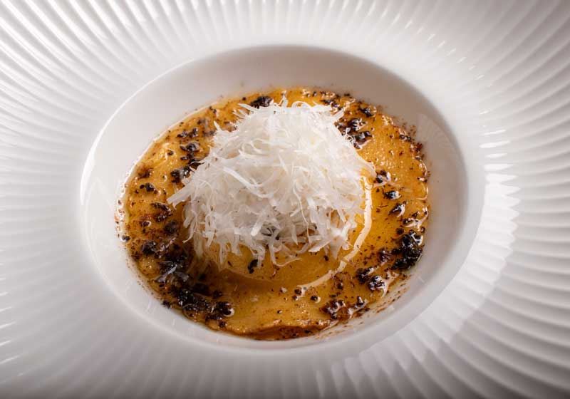 Cacio e Pepe Ravioli with Soft Egg Yolk and White Truffle Butter - Chef Recipe by Rizzo Alba