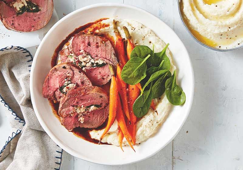 Spinach and Semi-dried Tomato Roast Lamb