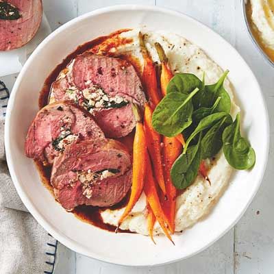 Spinach and Semi-dried Tomato Roast Lamb