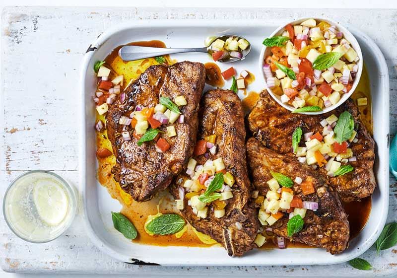 BBQ Pork with Pineapple Salsa