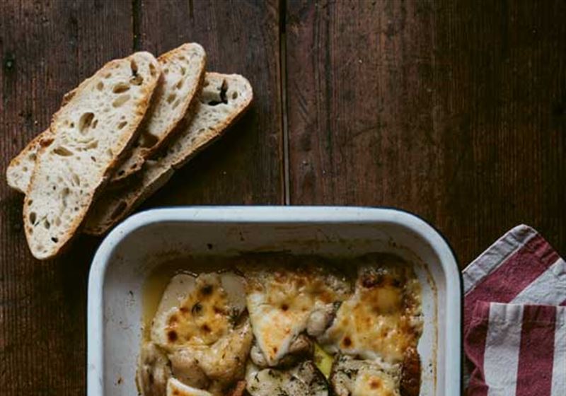 Baked Porcini with Cheese, Honey & Thyme - Recipe by Amber Guinness