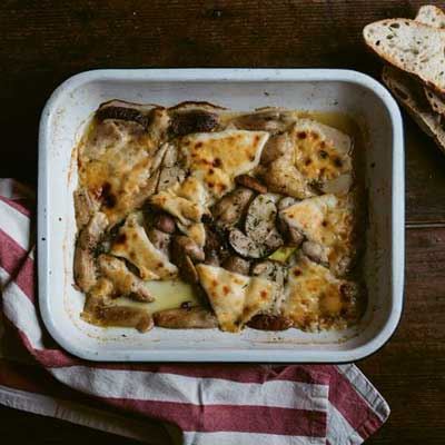 Baked Porcini with Cheese, Honey & Thyme - Recipe by Amber Guinness