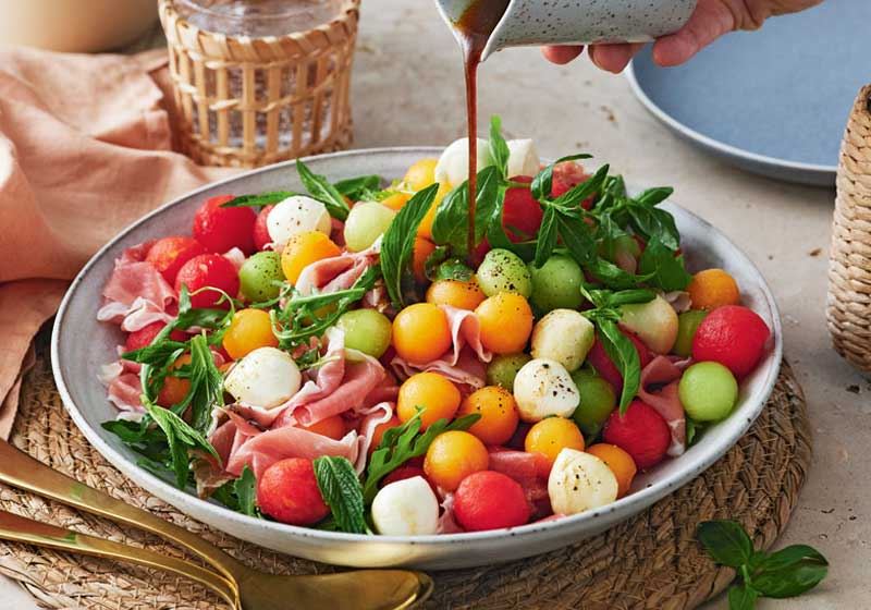 Melon, Prosciutto and Bocconcini Salad