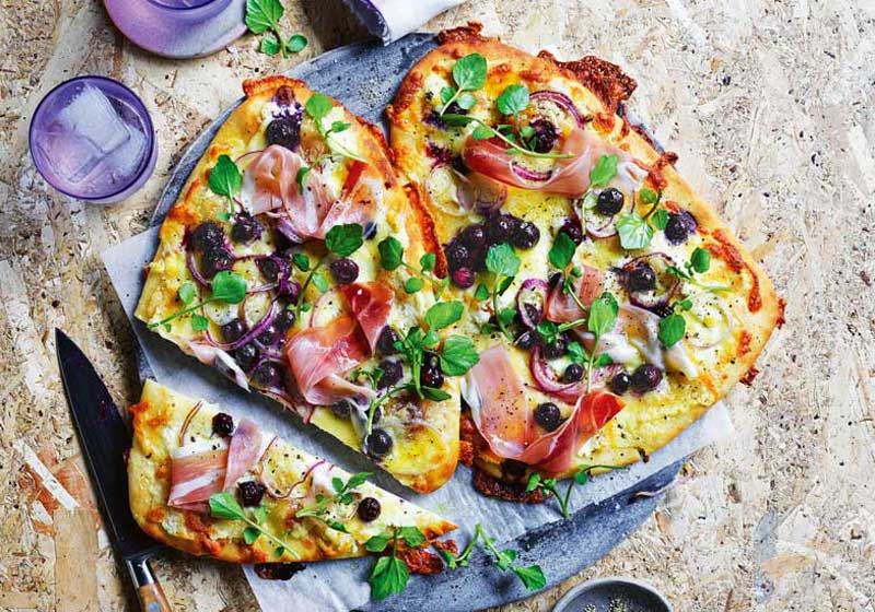 Blueberry and Prosciutto Pizza
