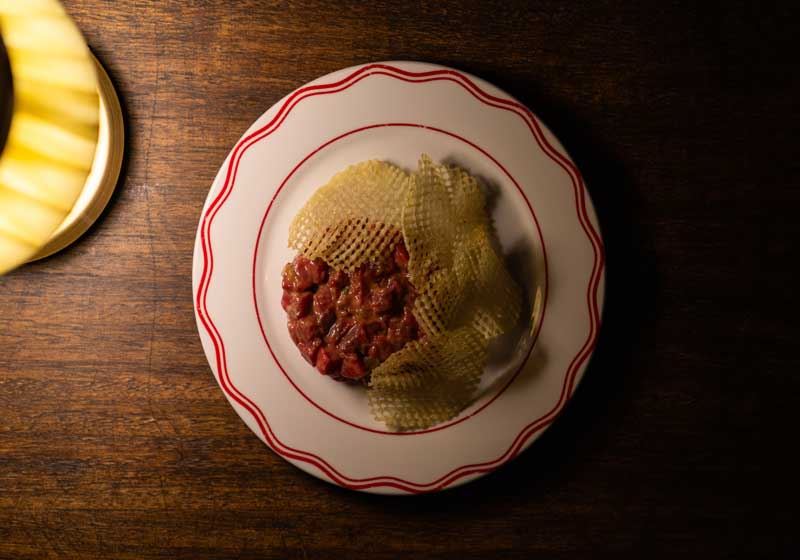 Beef Tartare with Potato Crisp - Chef Recipe by Alexis Besseau