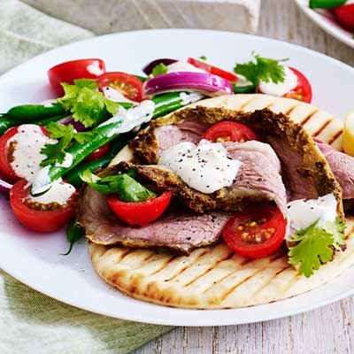 Indian-spiced Lamb with Green Bean and Yoghurt Salad