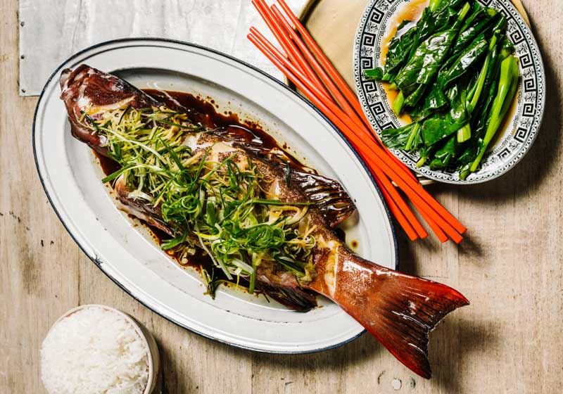 Steamed Ginger Shallot Coral Trout - Recipe by Vincent Lim