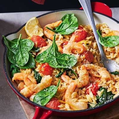 Risoni with Prawns, Cherry Tomatoes and Lemon Butter