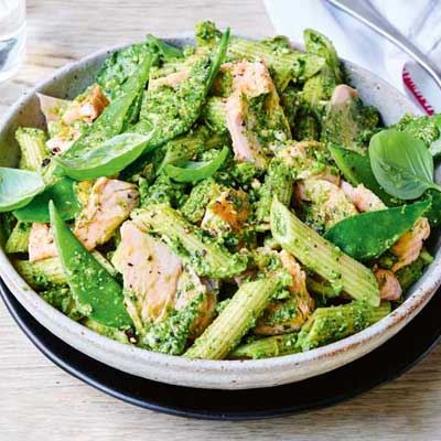 Salmon and Snow Pea Penne