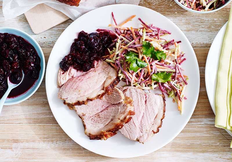 Spiced Roast Pork and Cherry Sauce