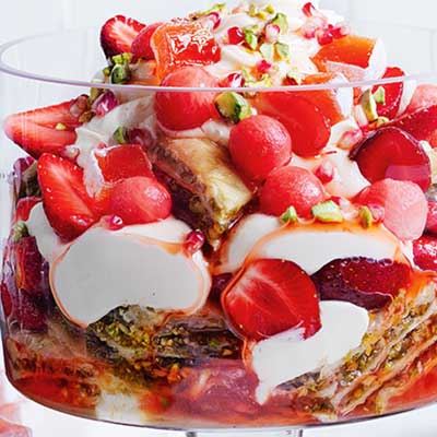 Strawberry Baklava Yoghurt Trifle