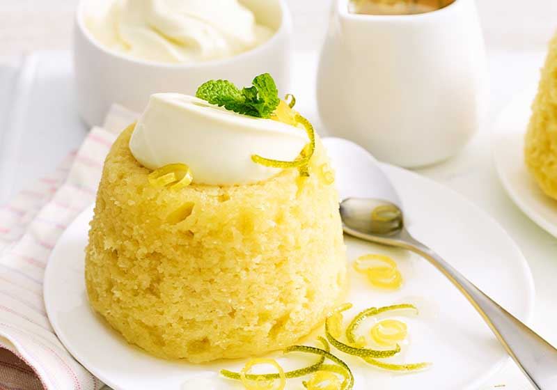 Lemon, Lime and Coconut Steamed Puddings with Citrus Syrup
