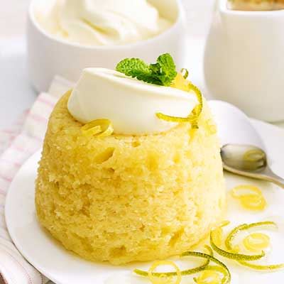 Lemon, Lime and Coconut Steamed Puddings with Citrus Syrup