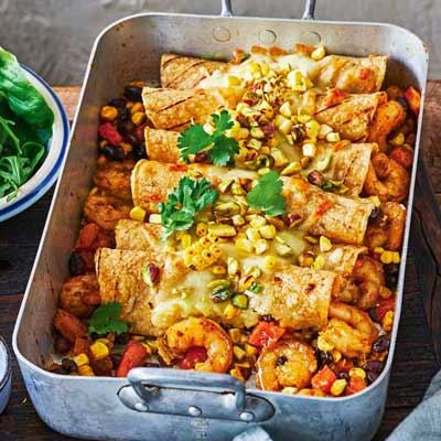 Healthy Prawn and Corn Enchiladas