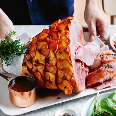 Sticky Apple Cider and Quince Glazed Ham